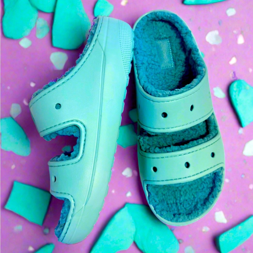 Crocs Platform Cozzzy Sandals, Turquoise - NWOT